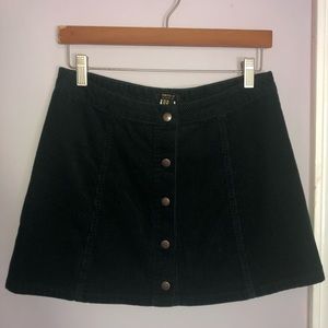Forever 21 Dark Green Corduroy A-Line Skirt